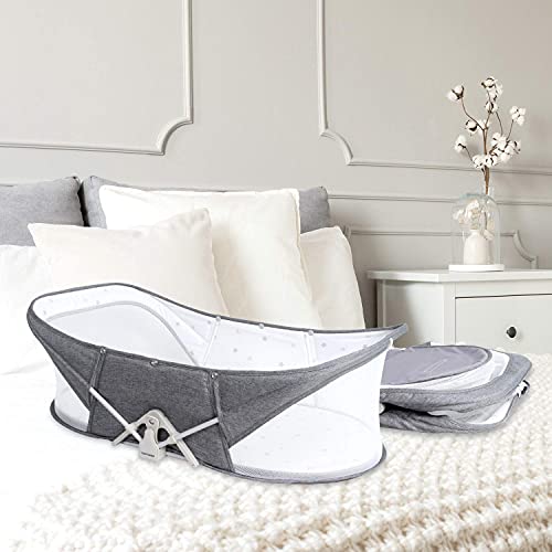 Portable Baby Bed Travel Bassinet with Mosquito Net (Dark Grey)