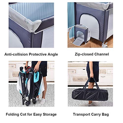 Portable Folding Baby Crib Playpen 125x66cm, Travel Bed