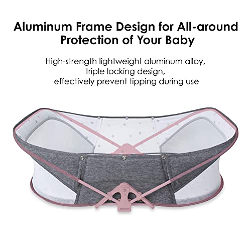 Portable Baby Bed Travel Bassinet with Mosquito Net (Dark Grey)