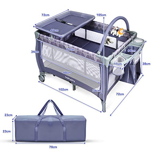 COSTWAY 3 in 1 Portable Travel Cot