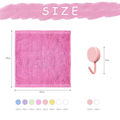 Flannel Face Cloth Set with Hooks - Multi-purpose, Ultra-Soft