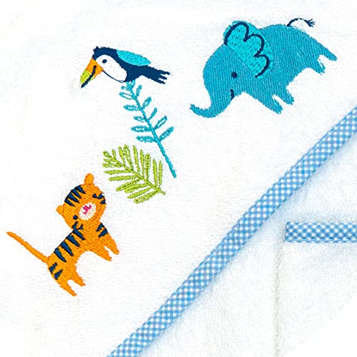 Soft Hooded Baby Towel with Cute Animal Embroidery