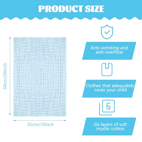 Soft Muslin Cloths, Reusable, 6-Pack for Babies
