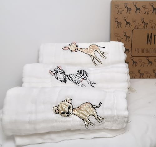 MTOTO & ME | Cotton Muslin Baby Wash Cloths (6 Pack | White | 30 x 30cm)