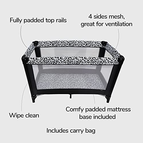 Lightweight Leopard Travel Cot: From Birth to 15kg