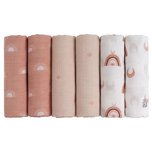 GLLQUEN BABY Muslin Squares, 6 pack, 70cm x 70cm