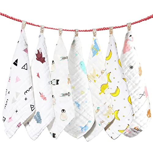 ALBOYI Muslin Washcloths Set for Babies - 7 Pack