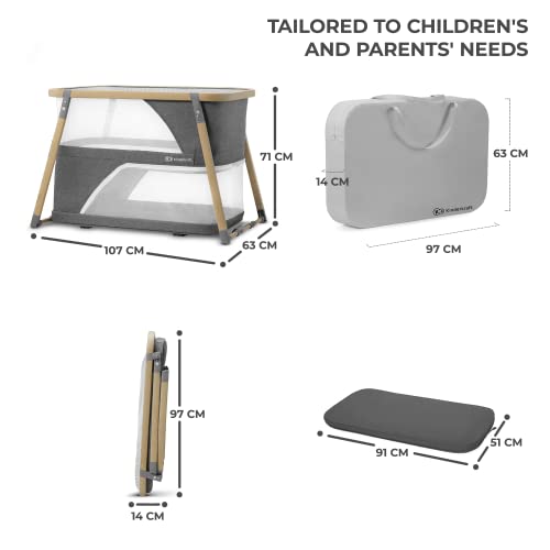 Kinderkraft 4-in-1 Cot & Playpen Combo, Scandinavian Style