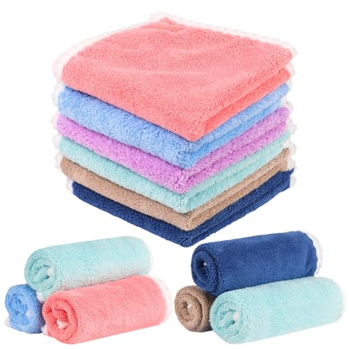 6-Piece Soft Flannel Face Cloths for Babies and Adults