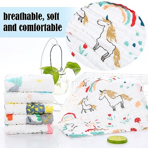 6 Pack Baby Washcloths Muslin, Soft Muslin Cloths