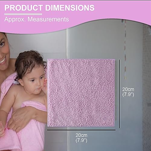 8 Baby Washcloths - Soft Microfibre Flannels, Ideal for Bathtime