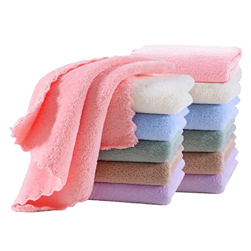 Soft Coral Fleece Baby Washcloths - Pack of 12