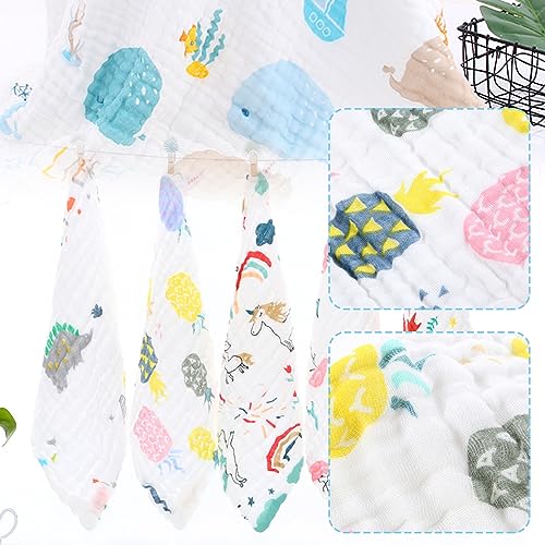 6 Pack Baby Washcloths Muslin, Soft Muslin Cloths