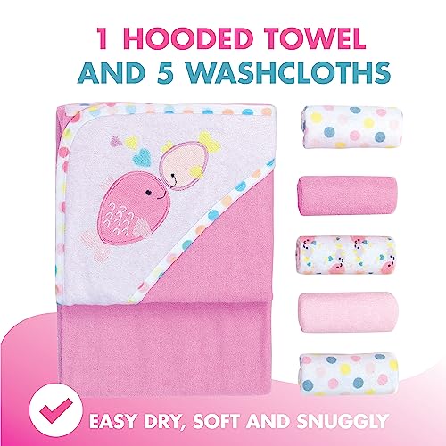 Mother's Choice Hooded Baby Towel + 5 Face Cloths