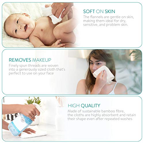 Soft Bamboo Wash Cloths for Babies - Pack of 6