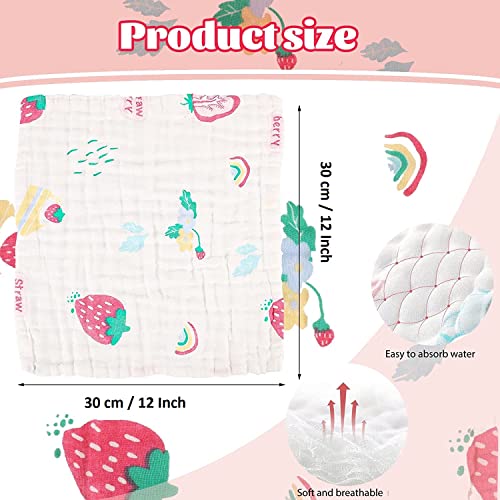 Soft Muslin Baby Washcloths for Girls - 6 Pack