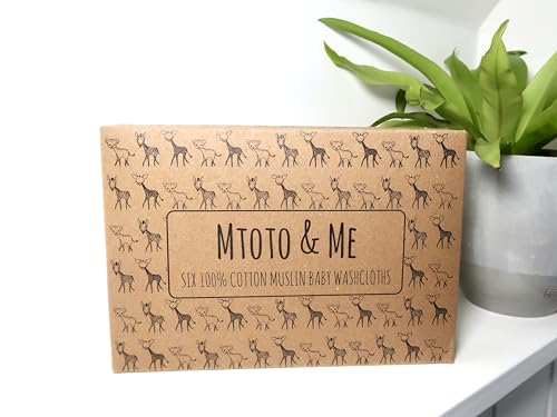 MTOTO & ME | Cotton Muslin Baby Wash Cloths (6 Pack | White | 30 x 30cm)