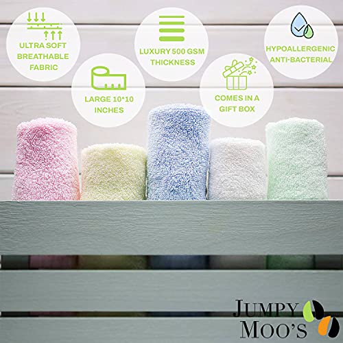 Soft Bamboo Wash Cloth - Hypoallergenic, Reusable - 8 Pack