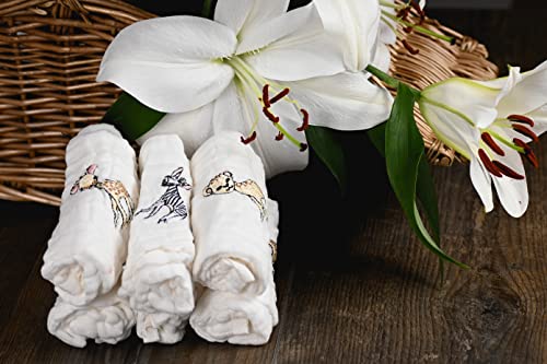 MTOTO & ME | Cotton Muslin Baby Wash Cloths (6 Pack | White | 30 x 30cm)