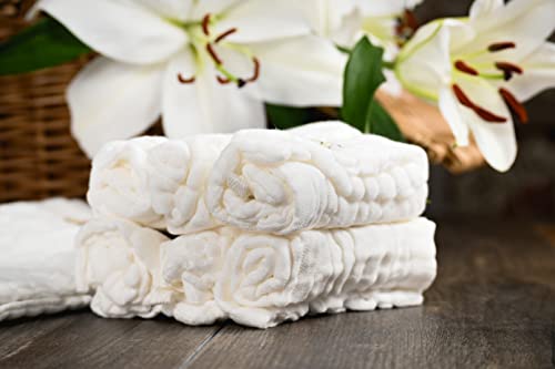 MTOTO & ME | Cotton Muslin Baby Wash Cloths (6 Pack | White | 30 x 30cm)