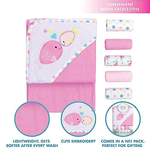 Mother's Choice Hooded Baby Towel + 5 Face Cloths