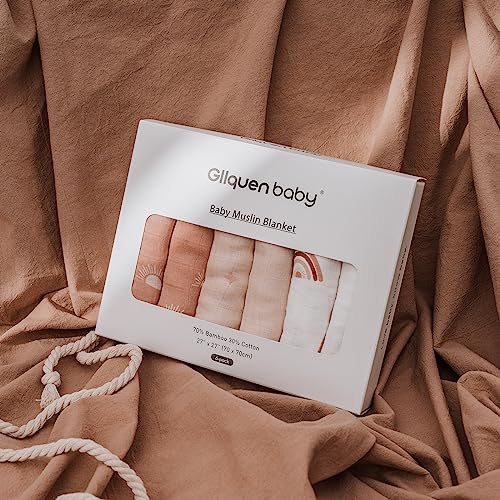 GLLQUEN BABY Muslin Squares, 6 pack, 70cm x 70cm