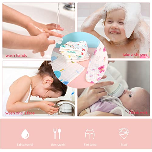 Soft Muslin Baby Washcloths for Girls - 6 Pack
