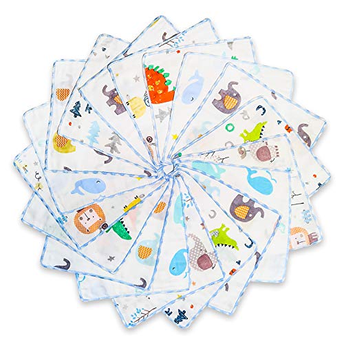 18-Pack Omilion Muslin Baby Washcloths - Soft Infant Bath Towel
