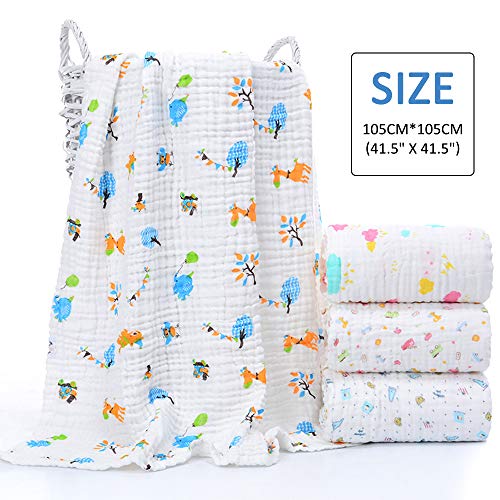 Baby Bath Towels Muslin Blanket, 6 Layer 41.5" x 41.5