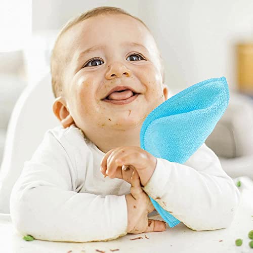 Soft Reusable Baby Face Cloths, Multipack Blue