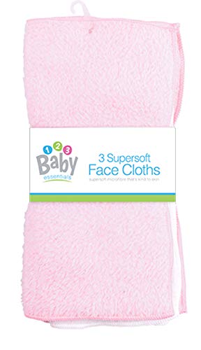 Soft Baby Face Hand Cloths - Set of 3 (Pink & White)