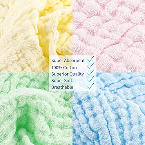 8-Pack Soft Muslin Burp Cloths for Newborns