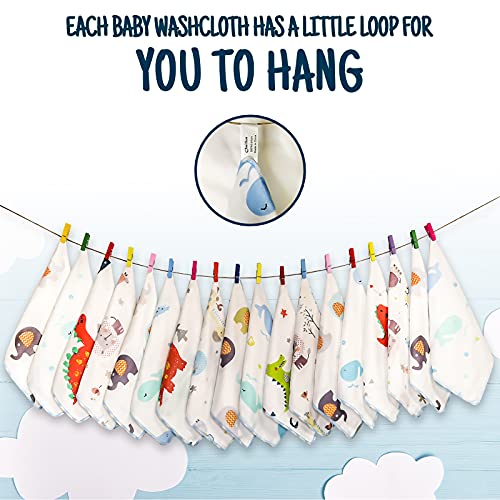 18-Pack Omilion Muslin Baby Washcloths - Soft Infant Bath Towel