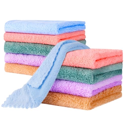 Baby Wash Cloths, 10 Pcs, Coral Fleece, Soft