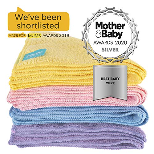 20-Pack Reusable Microfiber Baby Wipes with Laundry Bag
