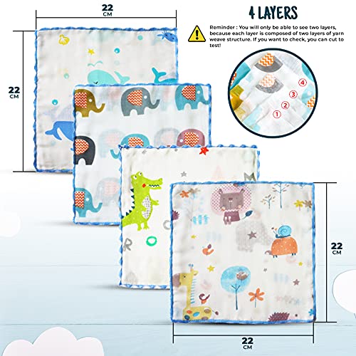 18-Pack Omilion Muslin Baby Washcloths - Soft Infant Bath Towel