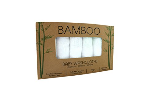 Premium Bamboo Baby Wash Cloths - Pack of 6
