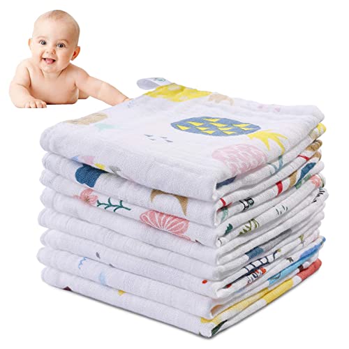 XelNaga Baby Muslin Washcloths - 8 Pack