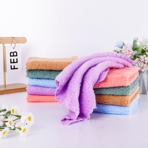 Baby Wash Cloths, 10 Pcs, Coral Fleece, Soft