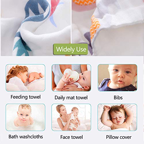 Organic Cotton Baby Washcloths, 5 Pack, Extra Soft