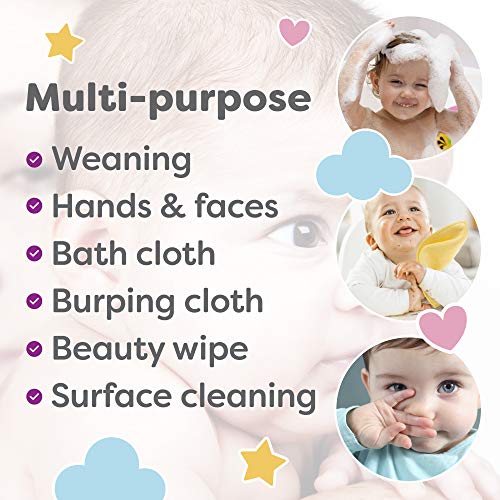 20-Pack Reusable Microfiber Baby Wipes with Laundry Bag