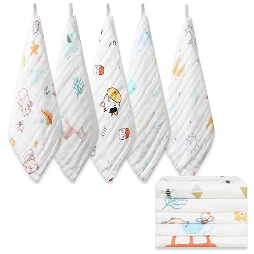Norinori Muslin Baby Washcloths - Soft Reusable Face Towels (8 words)