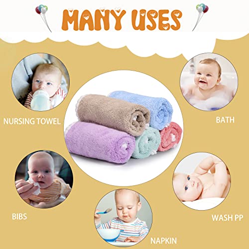 Soft Baby Towels, 5 Pack Flannel Face Cloths