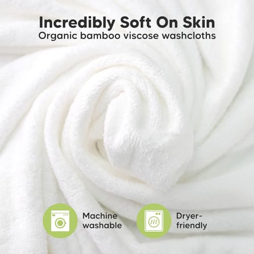 Soft Organic Baby Washcloths - 6-Pack White