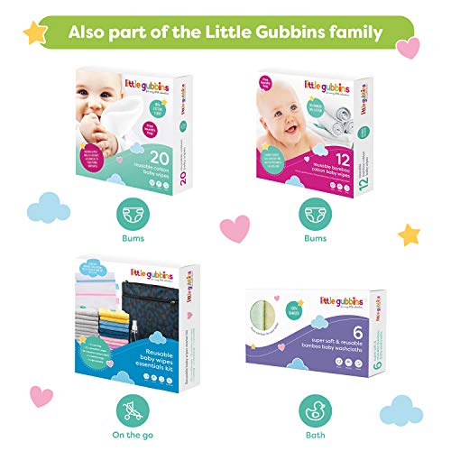 20-Pack Reusable Microfiber Baby Wipes with Laundry Bag