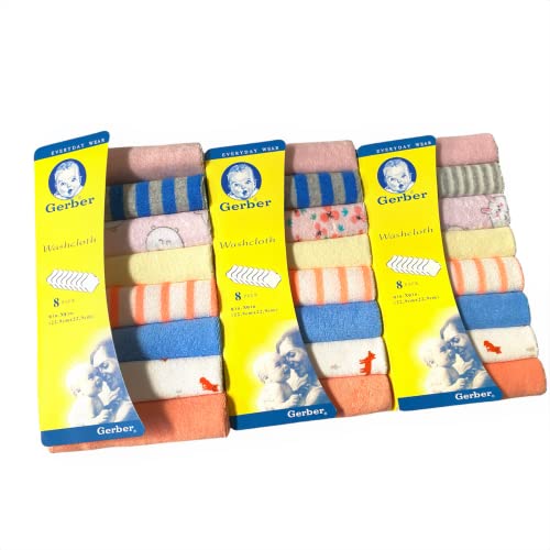 Colorful 8-Pack Baby Soft Washcloth Set
