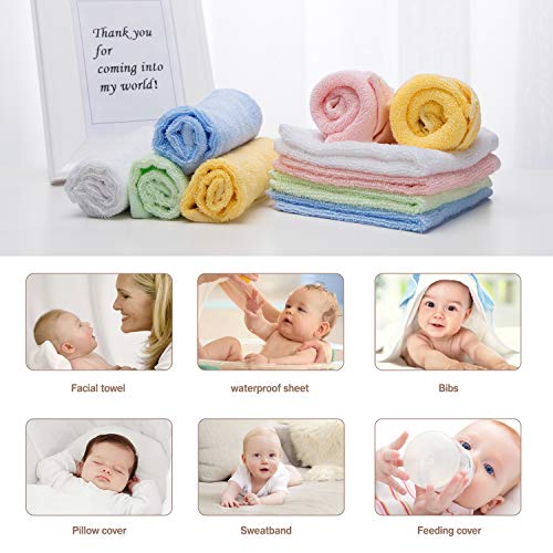 Soft Organic Bamboo Baby Washcloth Towels - 10pcs