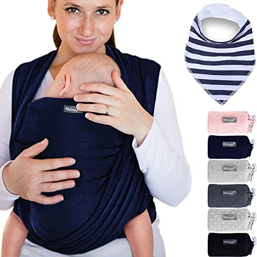 Navy Blue Cotton Baby Wrap Carrier - Up to 15kg