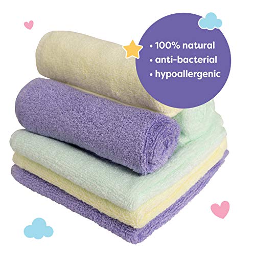 Little Gubbins 6 Bamboo Wash Cloths - Soft & Absorbent