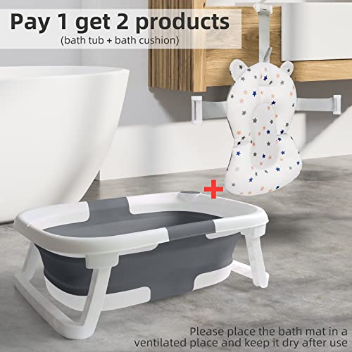 Foldable Baby Bath Tub with Support Cushion